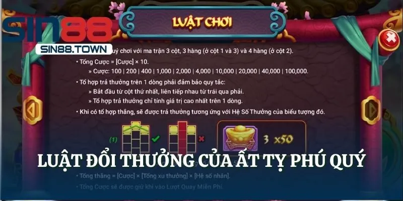 Luật đổi thưởng của Ất Tỵ Phú Quý